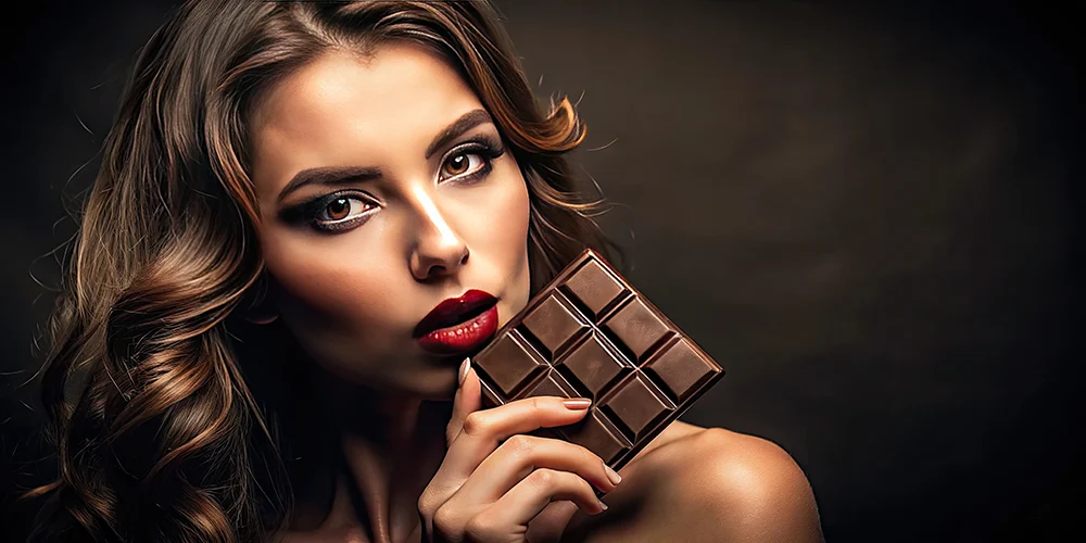 Karma Massage, Schokolade, Lippenstift, Frau, Erotik